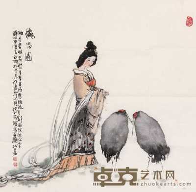 杨松葛 乙酉（2005年作） 秋思图 镜心 68×68cm